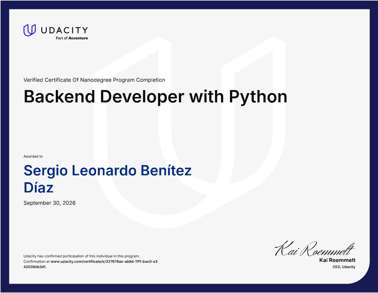 Backend Developer with Python Nanodegree logo